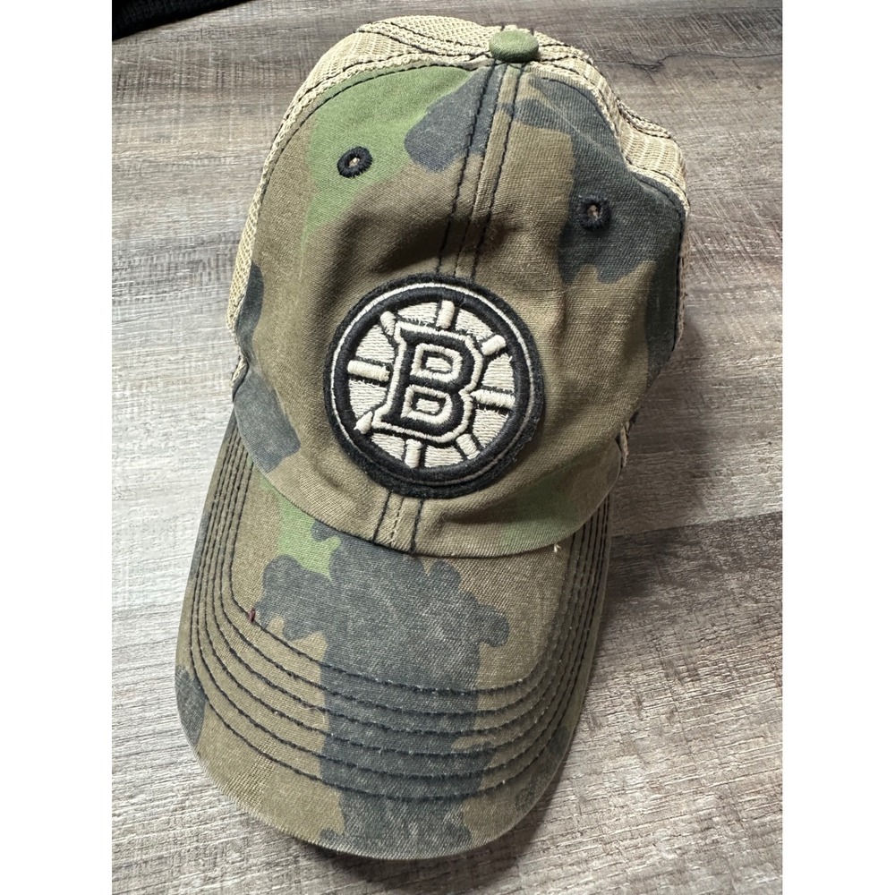 47 Brand Boston Bruins Camo Trucker Hat NHL Camouflage Mesh Back Cap OSFM